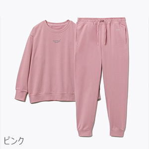 [BAKUNE] スウェット ウィメンズ 上下セット（長袖クルーネックシャツ・ロングパンツ）