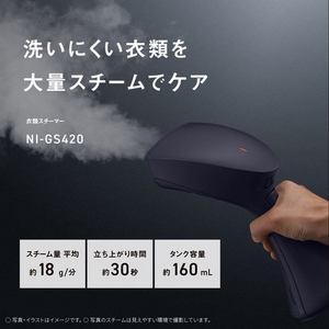 Panasonic NI-GS420-K 衣類スチーマー ミッドナイトブラック