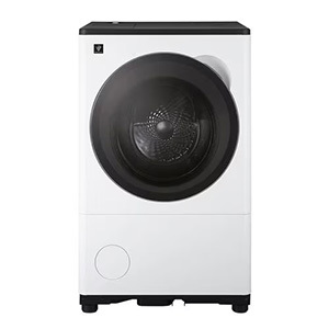 【無料長期保証1+3年付き】シャープ ES-8XS1-WL ドラム式洗濯機 左開き 洗濯8.0kg 乾燥4.0kg 幅64cm 自動投入 自動お掃除 ホワイト系 ヒートポンプ