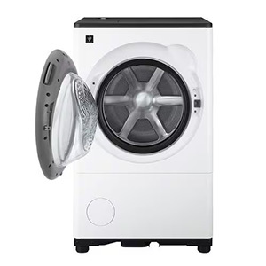 【無料長期保証1+3年付き】シャープ ES-8XS1-WL ドラム式洗濯機 左開き 洗濯8.0kg 乾燥4.0kg 幅64cm 自動投入 自動お掃除 ホワイト系 ヒートポンプ