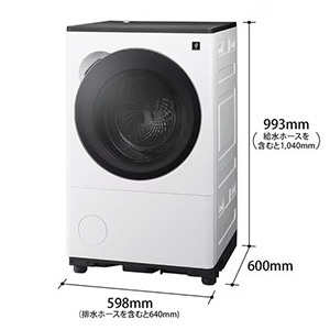 【無料長期保証1+3年付き】シャープ ES-8XS1-WR ドラム式洗濯機 右開き 洗濯8.0kg 乾燥4.0kg 幅64cm 自動投入 自動お掃除 ホワイト系 ヒートポンプ