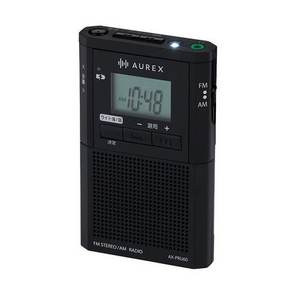 東芝 AX-PRU60(K) ポケットラジオ デカ文字表示液晶パネル搭載 USB充電対応 LEDライト付 ブラック