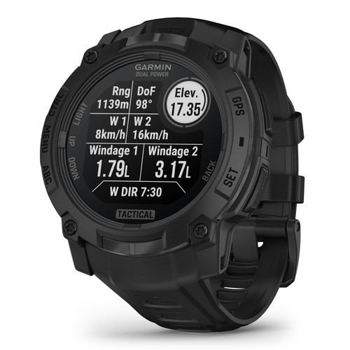 GARMIN 010-02935-80 Instinct 3 Dual Power 50mm GPSスマートウォッチ ソーラー充電 心拍計 タクティカル機能 Tactical Black