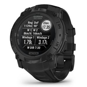 GARMIN 010-02935-80 Instinct 3 Dual Power 50mm GPSスマートウォッチ ソーラー充電 心拍計 タクティカル機能 Tactical Black