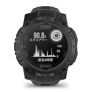 GARMIN 010-02935-80 Instinct 3 Dual Power 50mm GPSスマートウォッチ ソーラー充電 心拍計 タクティカル機能 Tactical Black