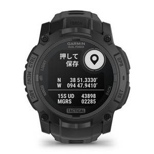 GARMIN 010-02935-80 Instinct 3 Dual Power 50mm GPSスマートウォッチ ソーラー充電 心拍計 タクティカル機能 Tactical Black