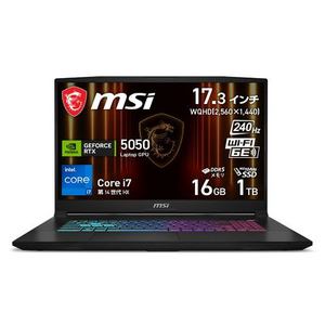 MSI ノートPC Katana 17 HX B14W Katana-17-HX-B14WEK-6569JP[17.3型 | WQHD | Core i7 | 16GB | 1TB | Windows 11 Home | ブラック]