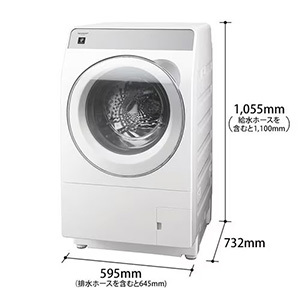 シャープ ドラム式洗濯機 左開き 洗濯11.0kg 乾燥6.0kg 幅64cm 自動お掃除 高圧シャワーすすぎ ES11K1 ホワイト系