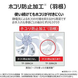 東芝 TF-30RK29 壁掛け扇 ACモーター搭載 7枚羽根 タイマー機能 リモコン付