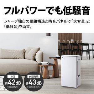 シャープ CVU190 衣類乾燥除湿機 プラズマクラスターで消臭 コンプレッサー方式 ホワイト