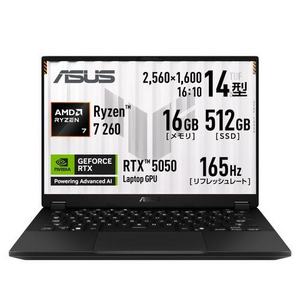 ASUS ノートPC TUF Gaming A14 FA401UH-R7R505016G[14型 | WQXGA | Ryzen 7 260 | 16GB | 512GB | Windows 11 Home | イェーガーグレー]