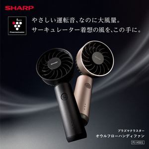 シャープ PJHS01 プラズマクラスターオウルフローハンディファン 静音 大風量 プラズマクラスター消臭 4段階風量調整 メタリックアッシュ