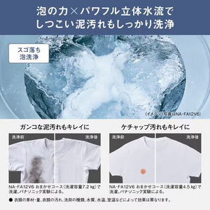 パナソニック 全自動洗濯機 洗濯:9kg 幅59.2cm ダウンジャケットコース スゴ落ち泡洗浄 パワフル立体水流 NA-FA9K6-W ホワイト系