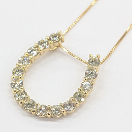 [KIKUYA] K18 ダイヤ馬蹄モチーフペンダントネックレス(計1.0ct)