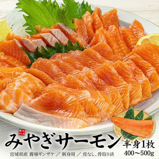 [まぐろ処一条]みやぎサーモン 半身(400〜500g)