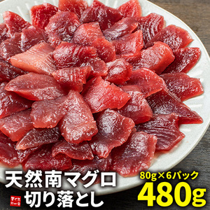 [まぐろ処一条]天然南マグロ 切り落とし 480g(80g×6パック)