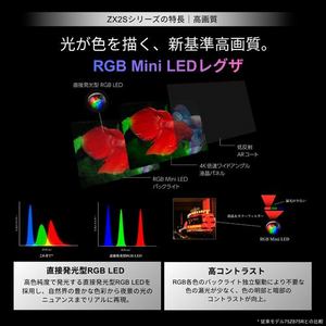 REGZA 75ZX2S 75V型 4K RGB Mini LED液晶テレビ 4K衛星放送 地上デジ BS･110度CSデジタルチューナー内蔵