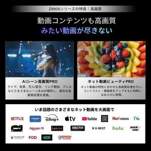 REGZA 85Z890S 85V型 量子ドット 4K Mini LED液晶テレビ タイムシフトマシン搭載 4K衛星放送 地上デジ BS･110度CSデジタルチューナー内蔵