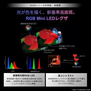 【無料長期保証1+5年付き】REGZA 65ZX3S 65V型 4K RGB Mini LED液晶テレビ 地上デジ・4K衛星放送・BS・110度CSデジタルチューナー内蔵