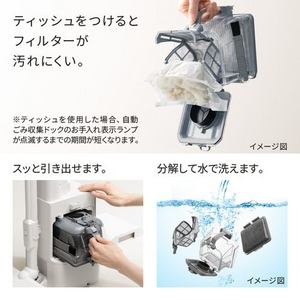 日立 PV-BG1000R クリーナー らくメンテスティック ごみダッシュ 3方向ごみくっきりライト 自動ごみ収集ドック付属 ホワイト