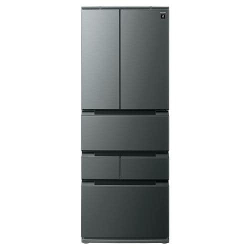 SHARP シャープ 冷蔵庫 429L 観音開き 6ドア 幅65cm メタルドア 大容量冷凍室 プラズマクラスター SJMF43R グレー系