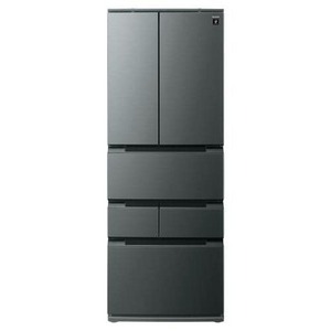 SHARP シャープ 冷蔵庫 429L 観音開き 6ドア 幅65cm メタルドア 大容量冷凍室 プラズマクラスター SJMF43R グレー系