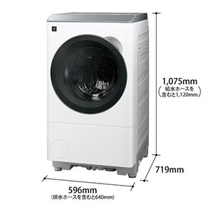 【無料長期保証1+3年付き】シャープ ドラム式洗濯機 左開き 洗濯12.0kg 乾燥6.0kg 幅64cm 自動お掃除 自動投入 ES12X1 ホワイト系 ★在庫一掃品★