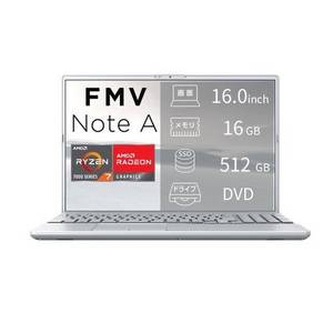 富士通 ノートPC FMV Note A FMVA75L2SA[16型 | WUXGA | Ryzen 7 | 16GB | 512GB | Windows 11 Home | Officeオプ付 | ファインシルバー]