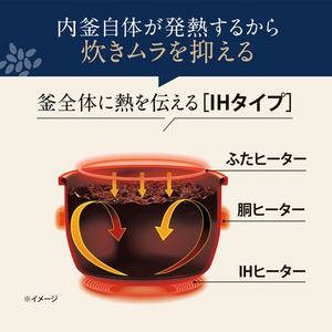 象印マホービン NW-QC10-BA IH炊飯ジャー 大火力ユニット搭載 黒まる厚釜 白米炊き分け3 コース 5.5合炊き ブラック 2026年モデル