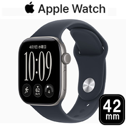 [Apple] アップル Apple Watch Series 12 GPSモデル 42mm MJE74X/A [スペースグレイ・ネイビーブルースポーツバンド S/M]【9月18日発売最新モデル】 ☆