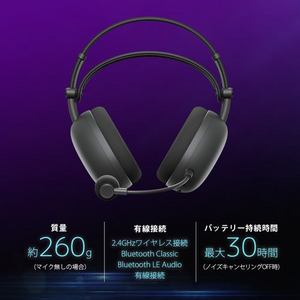 ソニー WH-G910N B ゲーミングヘッドセット INZONE 有線・無線両対応 EQプリセット搭載 ノイズキャンセリング ブラック