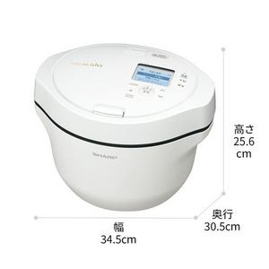 シャープ KNHW24K 水なし自動調理鍋 2段調理 らくらく冷凍ストック AIサービス クックトーク対応 2.4L ホワイト 2026年モデル