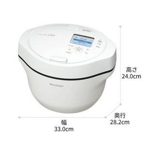 シャープ KNHW16K 水なし自動調理鍋 2段調理 らくらく冷凍ストック AIサービス クックトーク対応 1.6L ホワイト 2026年モデル