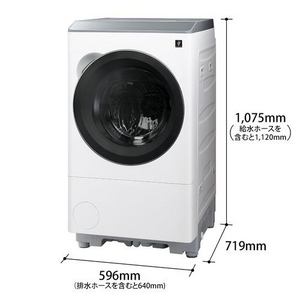【東京都・神奈川県配送限定】シャープ ドラム式洗濯機 右開き 洗濯12.0kg 乾燥6.0kg 幅64cm 自動お掃除 自動投入 ES12X1 ホワイト系 ★在庫一掃品★