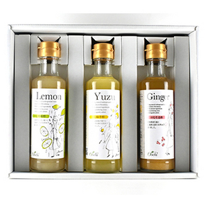 ★「Oochi」 のむ酢3本セット(檸檬酢・柚子酢・生姜酢 200ml×各1本)