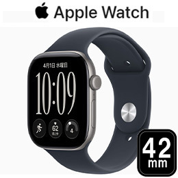 [Apple] アップル Apple Watch Series 12 GPSモデル 42mm MJE94X/A [スペースグレイ・ネイビーブルースポーツバンド M/L]【9月18日発売最新モデル】 ☆