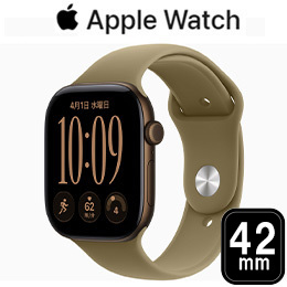 [Apple] アップル Apple Watch Series 12 GPSモデル 42mm MJEF4X/A [ダークブロンズ・オリーブスポーツバンド S/M]【9月18日発売最新モデル】 ☆