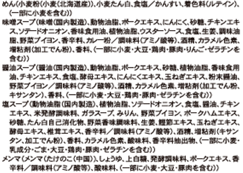 商品の原材料 商品の原材料